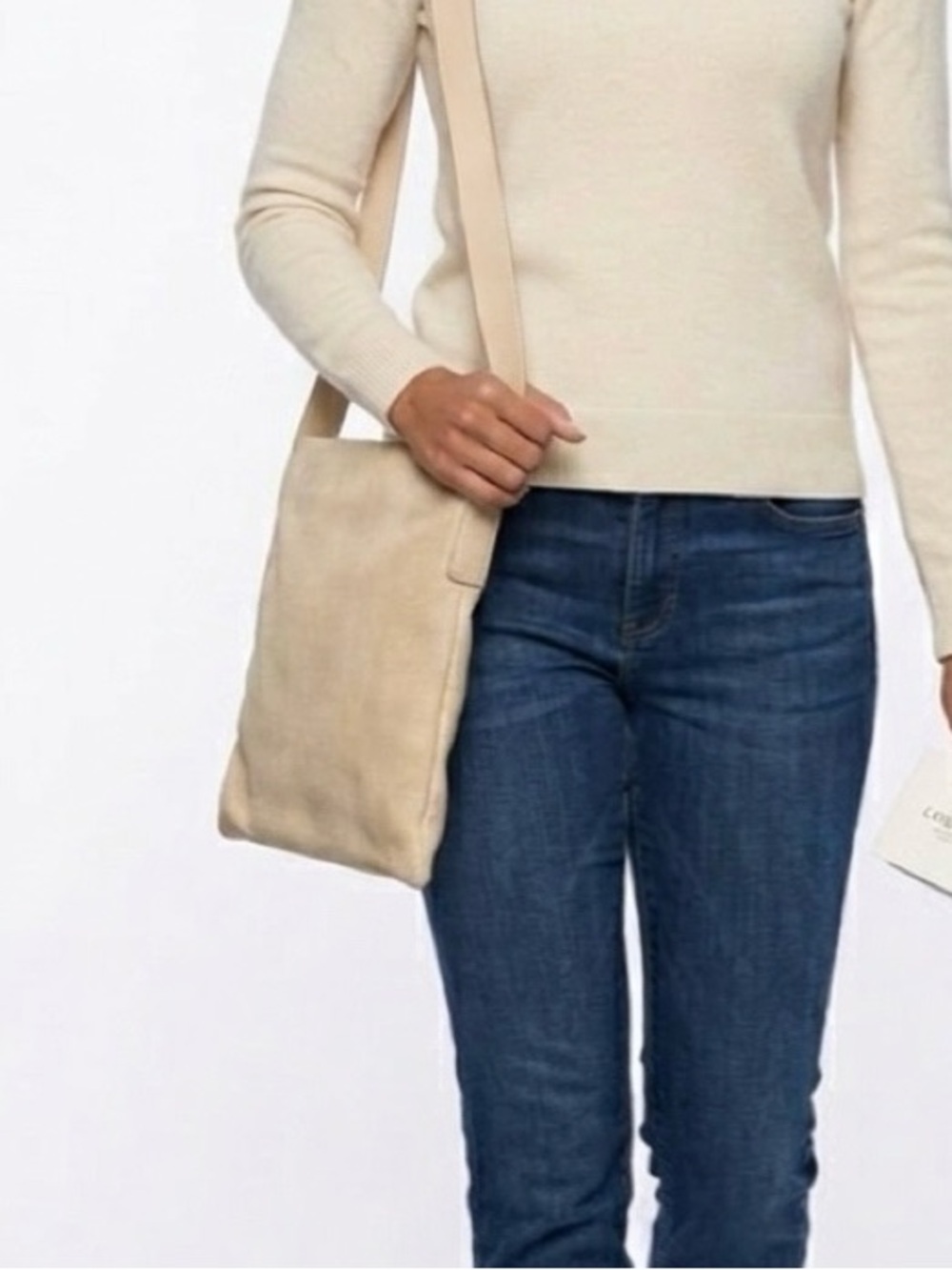 Loewe '90s Sheepskin Sonia Crossbody in Cream Snakeskin Suede Emboss